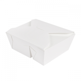 BOÎTES AMÉRICAINES 2 COMPART. "THEPACK" 900+450ML 230 + 12PP G/M2 15,2x12,1x6,5CM BLANC CARTON ONDULÉ NANO-MICRO (300 UNITÉ) - Garcia de Pou