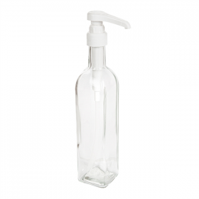 BOUTEILLE + POMPE CONDIMENTS 500 ML 6x29,7 CM TRANSPARENT VERRE (24 UNITÉ) - Garcia de Pou