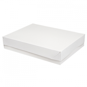 PLATEAUX + COUVERCLE "THEPACK" 230 G/M2 23x17x4,5 CM BLANC CARTON ONDULÉ NANO-MICRO (200 UNITÉ) - Garcia de Pou