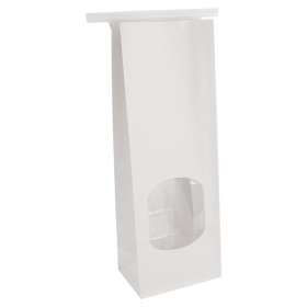 SACS SOS AUTO-FERMETURE AVEC FENÊTRE 1,35 L 60 G/M2 + 25µ OPP 9+6x25 CM BLANC CELLULOSE (500 UNITÉ) - Garcia de Pou