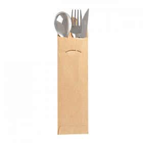 SET FOURCHETTE, COUTEAU, CUILLÈRE  18 CM ARGENTE INOX (100 UNITÉ) - Garcia de Pou