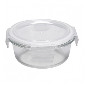 RÉCIPIENTS RONDS AVEC COUVERCLE 400 ML Ø 13x5,5/6,3 CM TRANSPARENT VERRE (6 UNITÉ) - Garcia de Pou