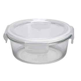 RÉCIPIENTS RONDS AVEC COUVERCLE 620 ML Ø 15x6/7 CM TRANSPARENT VERRE (6 UNITÉ) - Garcia de Pou