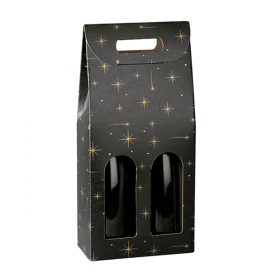 CARTONS 2 BOUTEILLES "CONSTELLATION"  18x9x38,5 CM NOIR CARTON (30 UNITÉ) - Garcia de Pou