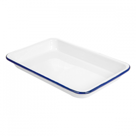 PLATEAUX RECTANGULAIRES "ENAMELWARE"  23x15x2,5 CM BLANC FER ÉMAILLÉ (6 UNITÉ) - Garcia de Pou