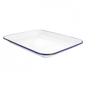 PLATEAUX RECTANGULAIRES "ENAMELWARE"  34,5x25,5x2,8 CM BLANC FER ÉMAILLÉ (6 UNITÉ) - Garcia de Pou