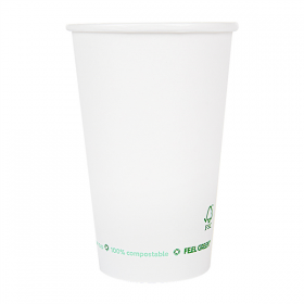 GOBELETS EN PAPIER 1 PAROI "PLASTIC FREE" 660 ML 300 G/M2 Ø9/6x17 CM BLANC CARTON (1000 UNITÉ) - Garcia de Pou