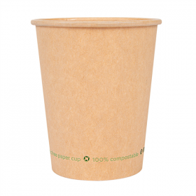 GOBELETS EN PAPIER 1 PAROI "PLASTIC FREE" 240 ML 280 G/M2 Ø8/5,6x9,2 CM MARRON CARTON (1000 UNITÉ) - Garcia de Pou