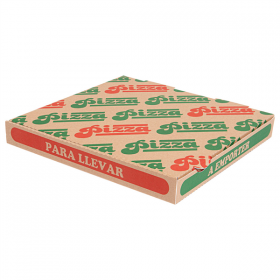 BOÎTES PIZZA "THEPACK" 330 G/M2 24x24x3 CM NATUREL CARTON ONDULÉ MICROCANAL (100 UNITÉ) - Garcia de Pou