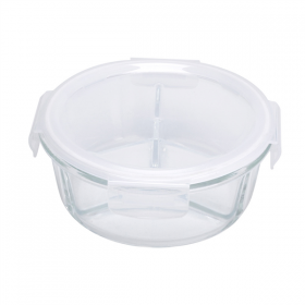 RÉCIPIENTS AVEC COUVERCLE 3 COMPARTIMENTS 950 ML  Ø17,2/6,6x7,5CM TRANSPARENT VERRE (6 UNITÉ)