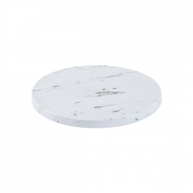 PLATEAU POUR BUFFET "ASAMI WARE"  Ø 32x1,7 CM IMITATION MARBRE BLANC MÉLAMINE (1 UNITÉ)