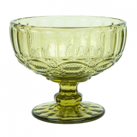 COUPES À DESSERTS "VINTAGE" 380 ML Ø12x10.5 CM VERT VERRE (6 UNITÉ)