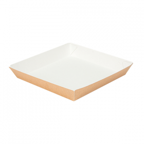 ASSIETTES "THEPACK" 245 G/M2 18x18x2,9 CM NATUREL CARTON ONDULÉ NANO-MICRO (400 UNITÉ)