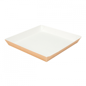 ASSIETTES "THEPACK" 245 G/M2 23x23x2,9 CM NATUREL CARTON ONDULÉ NANO-MICRO (400 UNITÉ)