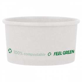 POTS À GLACES "PLASTIC FREE" 300 ML 250 G/M2 Ø9,8x5,5 CM BLANC CARTON (2000 UNITÉ)