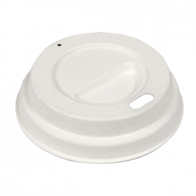 COUVERCLES POUR GOBELETS À CAFÉ 120 ML "BIONIC"  Ø 6,2 CM BLANC BAGASSE (2000 UNITÉ)