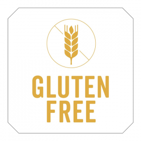 1000 U. ÉTIQUETTES ADHESIVES "GLUTEN FREE"  2,5x2,5 CM BLANC ADHESIF (1 UNITÉ)