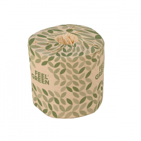 HYGIÉNIQUE 2 PLIS ENVOLOPPÉ INDIVIDUEL "FEEL GREEN" 2x17 G/M2 9 CM (h) x 35 M NATUREL PAPIER RECYCLÉ (48 UNITÉ)