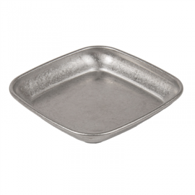 PLATES CARRÉS "ARTINOX" 65 ML 9x9x1,4 CM ARGENTE INOX (20 UNITÉ)