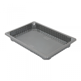 RÉCIPIENTS POUR "SUSHI" 244 ML 16,6x11,5x2 CM ARGENTE RPET (312 UNITÉ)
