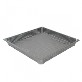 RÉCIPIENTS POUR "SUSHI" 1473 ML 26,5x26,5x3 CM ARGENTE RPET (140 UNITÉ)