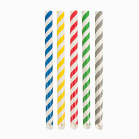 PAILLES DROITES À FRANGES "BUBBLE TEA" "PAPER"  Ø1,2x20 CM ASSORTI PAPIER (2400 UNITÉ)
