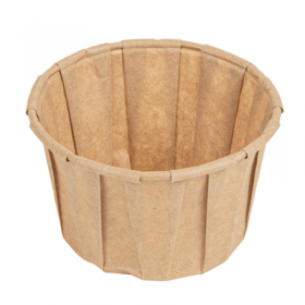 POTS TRAITEUR PLISSÉ 90 ML (3 oz) 80 G/M2 Ø6,5/4,9x3,8 CM NATUREL PARCH.INGRAISSABLE (250 UNITÉ)