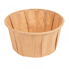 POTS PAPIER PLISSÉ 165 ML (5,5 oz) 80 G/M2 Ø8/6x4,3 CM NATUREL PARCH.INGRAISSABLE (250 UNITÉ)