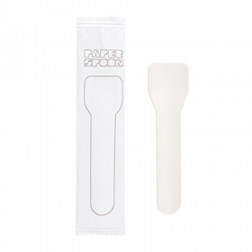 CUILLÈRES À GLACES EN SACHET "PAPER CUTLERY" 960 G/M2 9,5 CM BLANC PAPIER (500 UNITÉ)