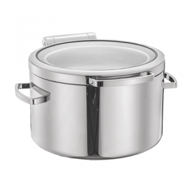 RÉCIPIENT À SOUPE AVEC FENÊTRE 11 L Ø 46x45x26,5 CM ARGENTE INOX + CRISTAL (1 UNITÉ)