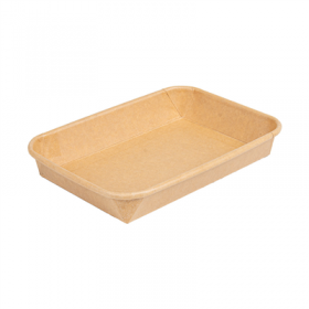RÉCIPIENTS POUR "SUSHI"  20PE + 280 +16PE G/M2 16,5x11,5x2,4 CM NATUREL KRAFT (600 UNITÉ)