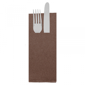 SERVIETTES "CANGURITO" "ECOLABEL - DOUBLE POINT" 18 G/M2 33x40 CM CHOCOLAT OUATE (1400 UNITÉ)