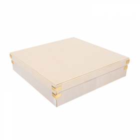 PLATEAUX RECTANGULAIRES AVEC COUVERCLE "WOOD"  26x26x6,2 CM NATUREL BOIS (10 UNITÉ)