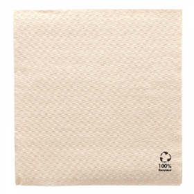 SERVIETTES ECOLABEL 1 PLI  23 G/M2 30x30 CM NATUREL OUATE RECYCLÉE (2400 UNITÉ)