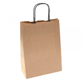 SACS SOS AVEC ANSES NOIRES  80 G/M2 20+10x29 CM NATUREL KRAFT (250 UNITÉ)