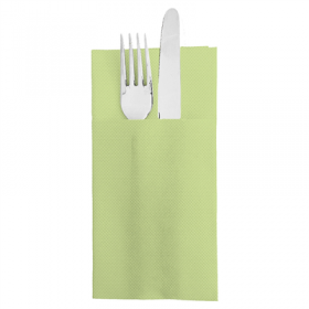 SERVIETTES KANGOUROU "ECOLABEL - DOUBLE POINT" 18 G/M2 39x40 CM VERT ANIS OUATE (1400 UNITÉ)