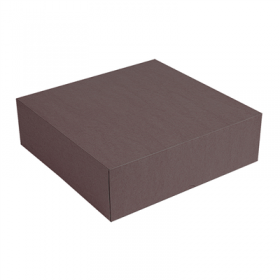 BOÎTES PATISSERIES SANS FENÊTRE "THEPACK" 250 G/M2 26x26x8 CM CHOCOLAT CARTON ONDULÉ NANO-MICRO (100 UNITÉ)