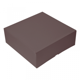 BOÎTES PATISSERIES SANS FENÊTRE "THEPACK" 250 G/M2 28x28x10 CM CHOCOLAT CARTON ONDULÉ NANO-MICRO (100 UNITÉ)