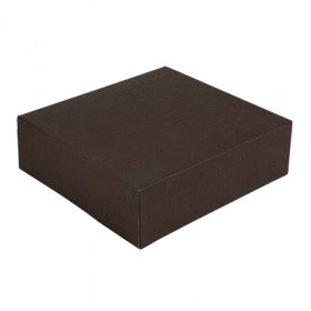BOÎTES PATISSERIES SANS FENÊTRE "THEPACK" 250 G/M2 32x32x10 CM CHOCOLAT CARTON ONDULÉ NANO-MICRO (100 UNITÉ)