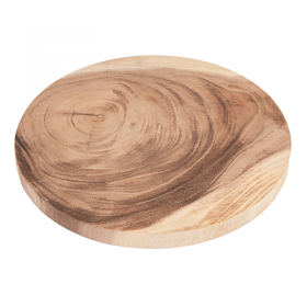 PLANCHE PRÉSENTATION RONDE  Ø 25x1,6 CM NATUREL BOIS (12 UNITÉ)
