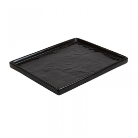 PLATEAUX RECTANGULAIRES "SLATE" "AKALA"  21,5x17,5x2 CM NOIR PORCELAINE (6 UNITÉ)