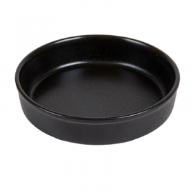 RÉCIPIENTS RONDS "SLATE" "AKALA"  Ø 18x3,8 CM NOIR PORCELAINE (6 UNITÉ)