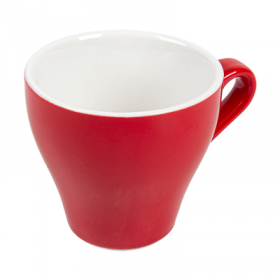 TASSES CAFÉ "AKALA" 160 ML Ø8/4,6x7,6 CM ROUGE/BLANC PORCELAINE (6 UNITÉ)