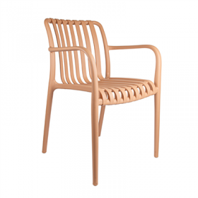 CHAISE EMPILABLE "SUPRA-TEK"  52x52x81 CM BEIGE PP (4 UNITÉ)