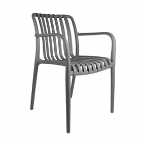 CHAISE EMPILABLE "SUPRA-TEK"  52x52x81 CM GRIS PP (4 UNITÉ)