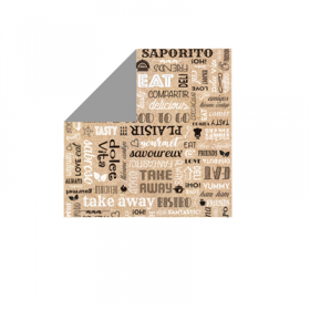 PAPIER INGRAISSABLE BASKET "PAROLE" 40+20 G/M2 31x31 CM MARRON KRAFT + ALUMINIUM (1000 UNITÉ)