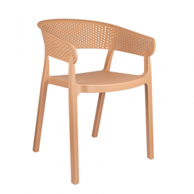 CHAISE EMPILABLE "SUPRA-TEK"  51x49x73 CM BEIGE PP (4 UNITÉ)