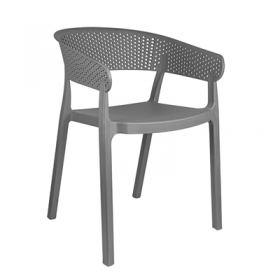 CHAISE EMPILABLE "SUPRA-TEK"  51x49x73 CM GRIS PP (4 UNITÉ)