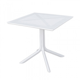 TABLE CARRÉE "SUPRA-TEK"  80x80x75 CM BLANC PP (1 UNITÉ)