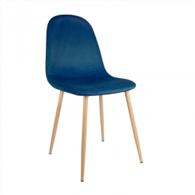 CHAISE "SUPRA-TEK"  54x45x87 CM BLEU MARINE VELOURS (4 UNITÉ)